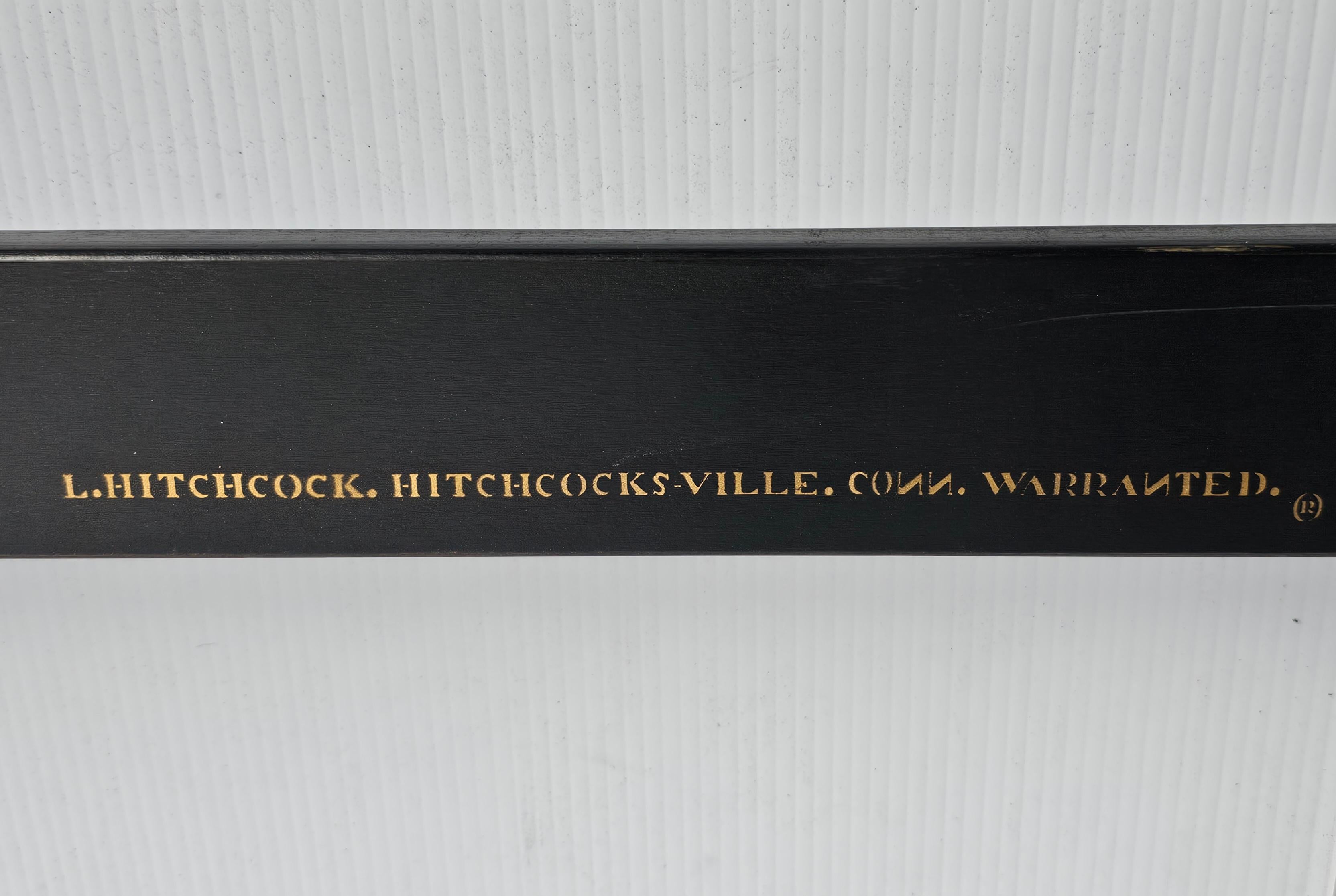 Stained Mid-20th Century Hitchcock Ebonized and Decorated Twin Size Headboard For Sale