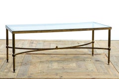 Mid 20th Century Hollywood Regency Brass & Smoked Glass Coffee Table