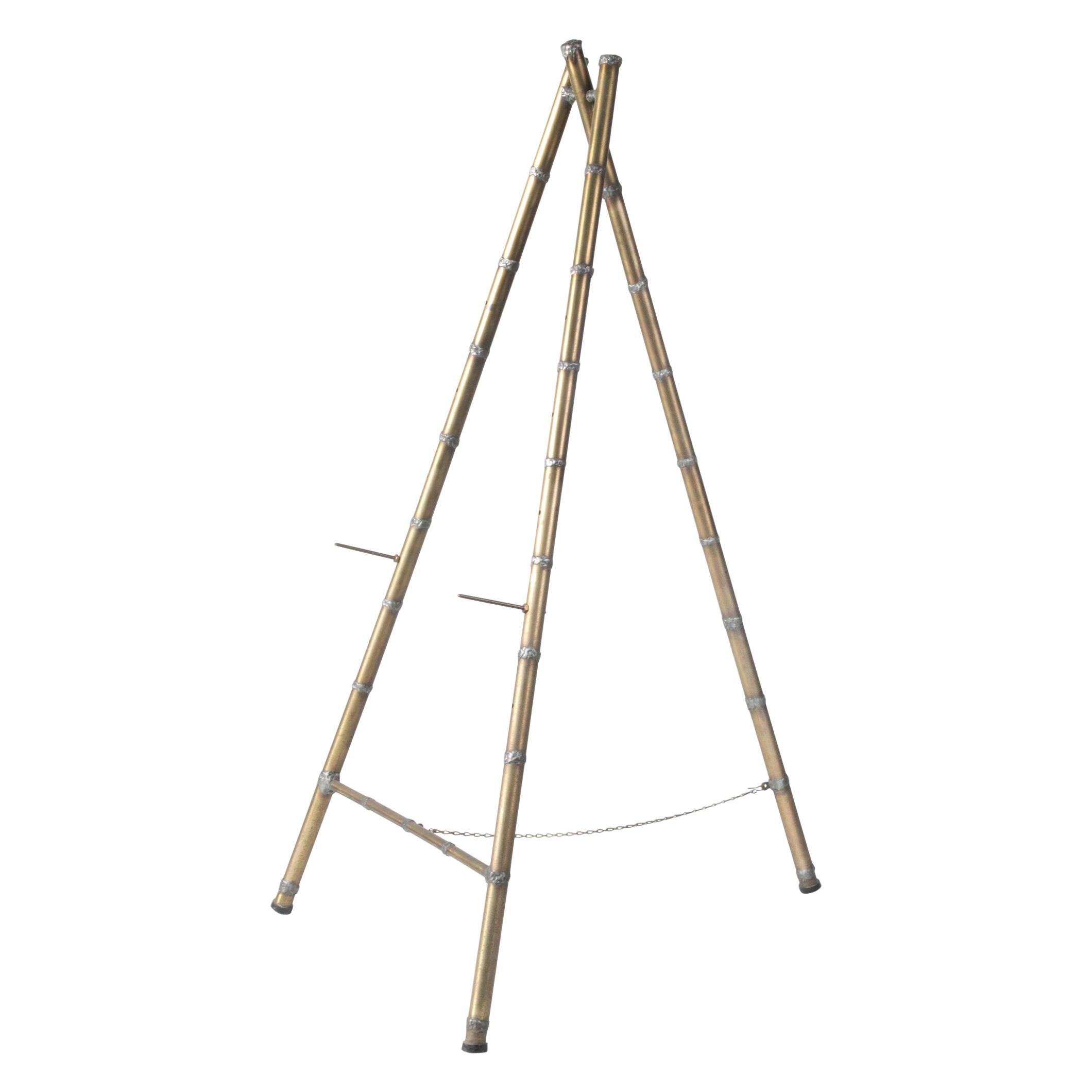 Mid-20th Century Hollywood Regency French Gilt Metal faux Bamboo Easel