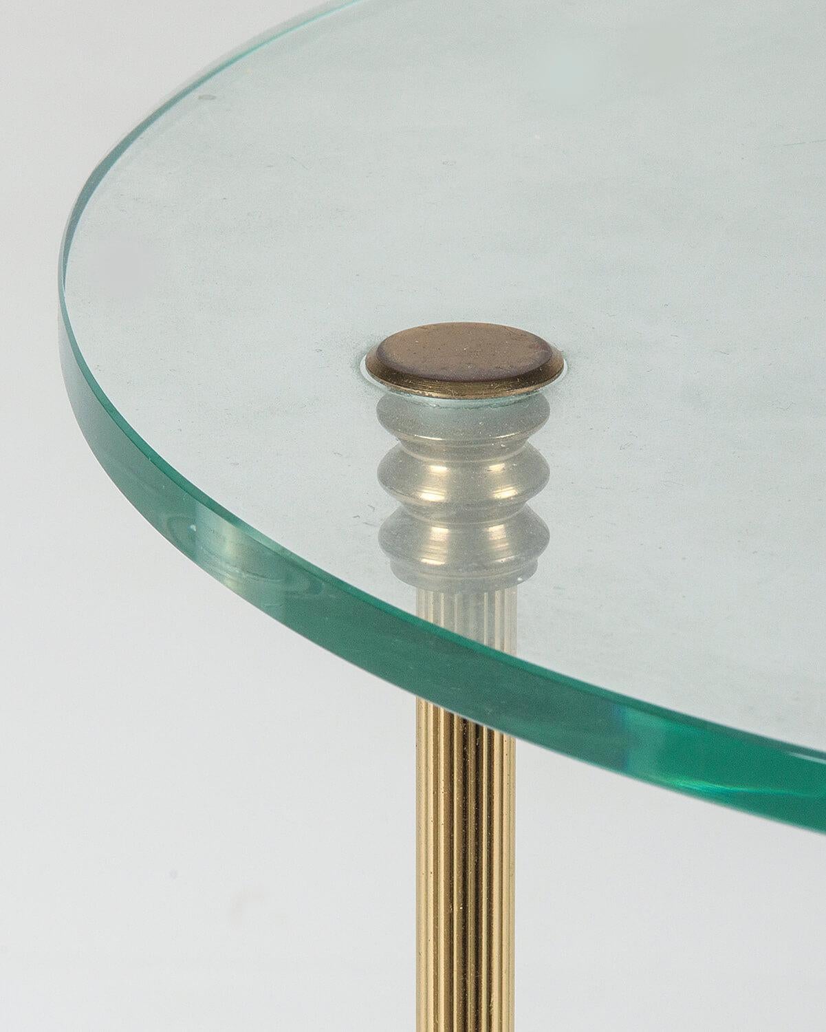 Mid-20th Century Hollywood Regency Sidetable, Glass and Copper 6