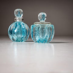 Bottiglie in vetro di Murano in stile Hollywood Regency della metà del 20° secolo, Italia