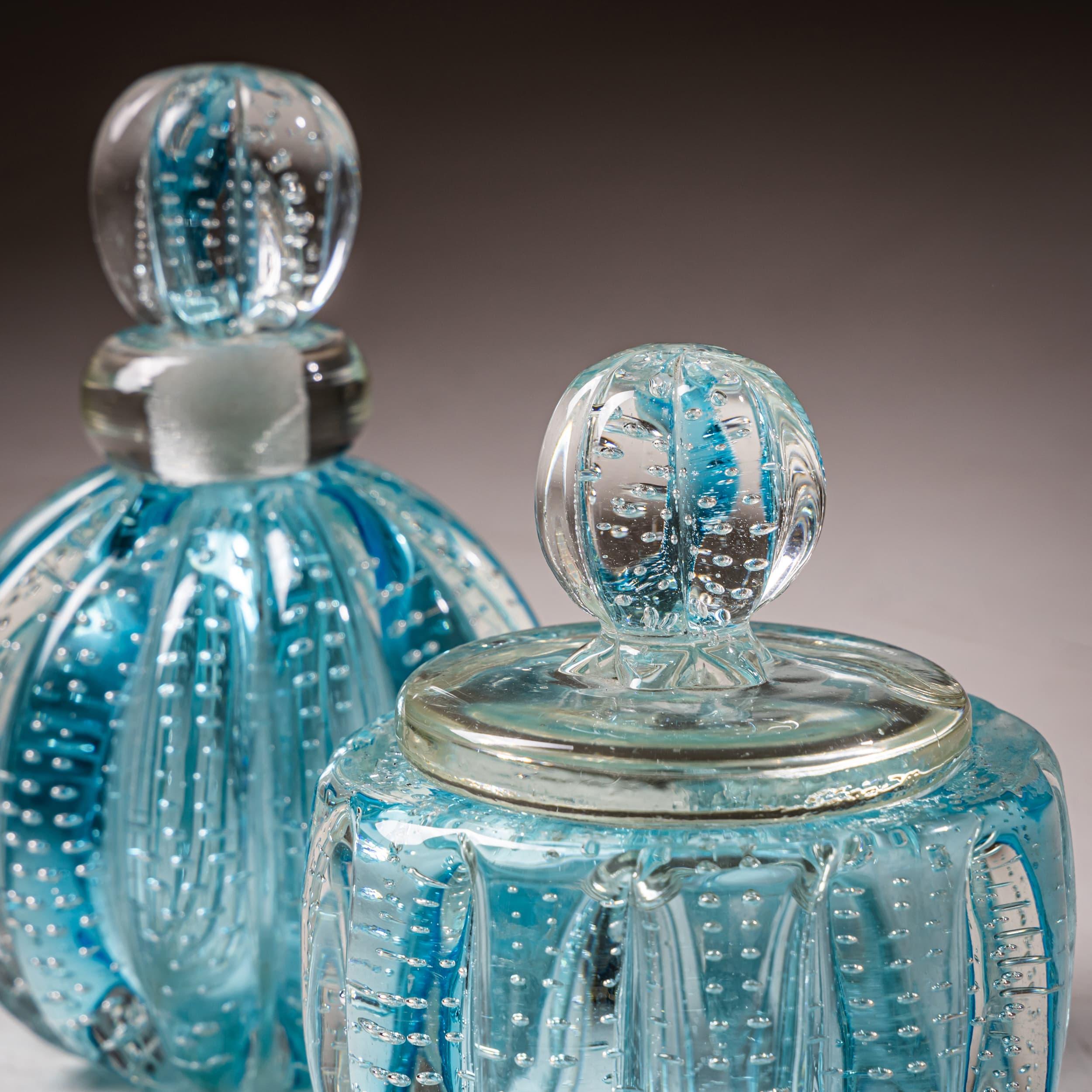 Mid-20th Century Hollywood Regency Style Murano Glass Bottles, Italy For Sale 5