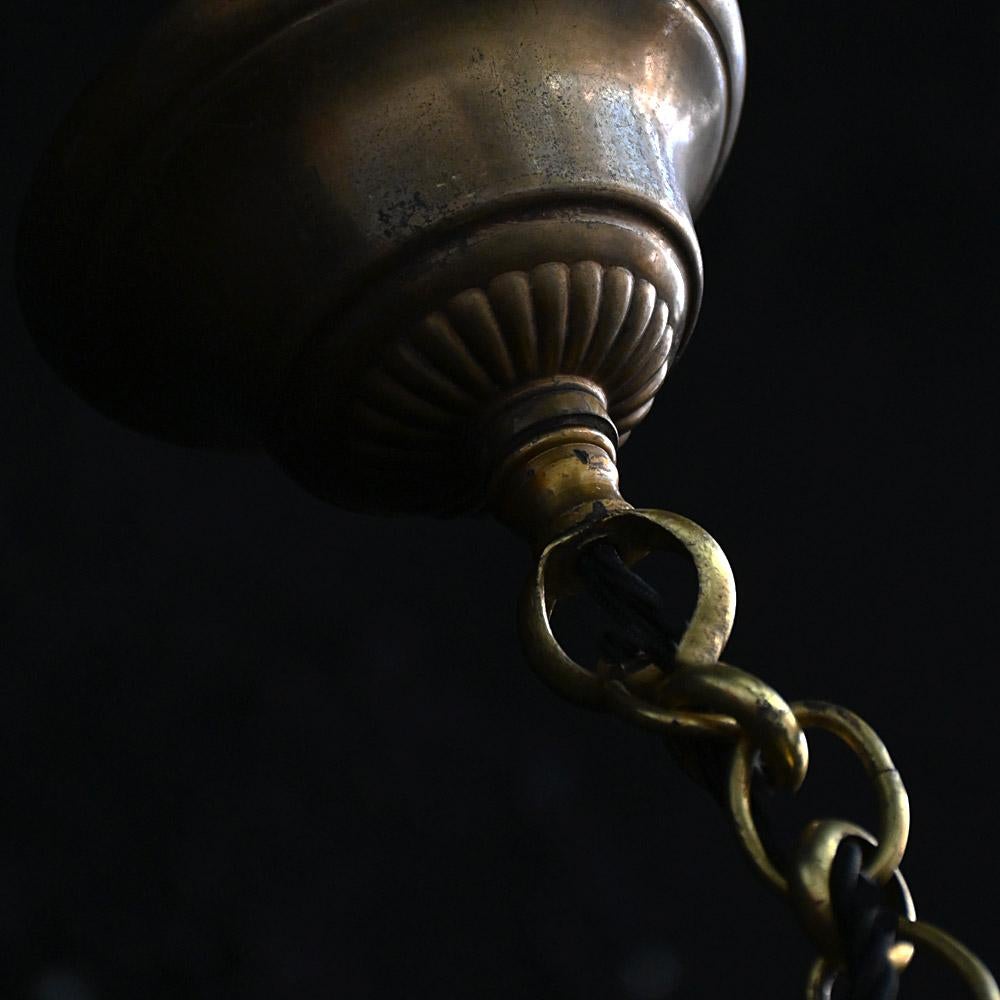 Milieu du XXe siècle Mid-20th Century Holophane Pendant Light en vente