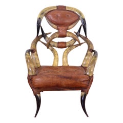 Mid-20th Century Horn and Leather Armchair