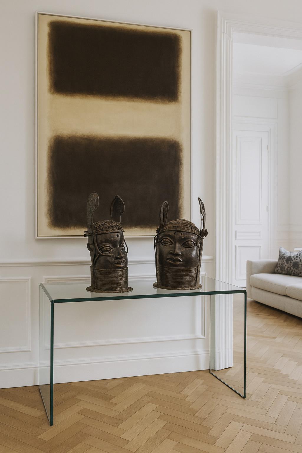 Testa reale in bronzo in stile Ife della metà del XX secolo, Benin in vendita 3