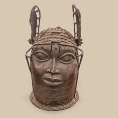 Mid-20th Century Ife-Style Bronze Royal Head, Benin