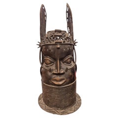 Mid-20th Century Ife-Style Bronze Royal Head, Benin