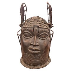 Mid-20th Century Ife-Style Bronze Royal Head, Benin