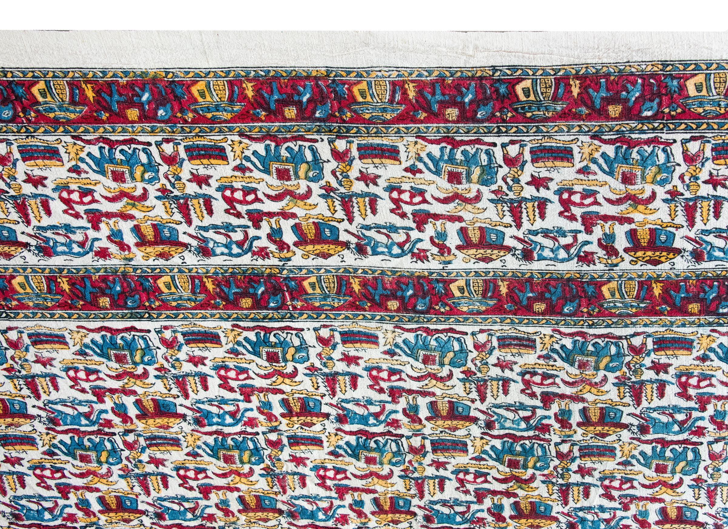 MId-20th Century Indian Block Printed Textile For Sale 4