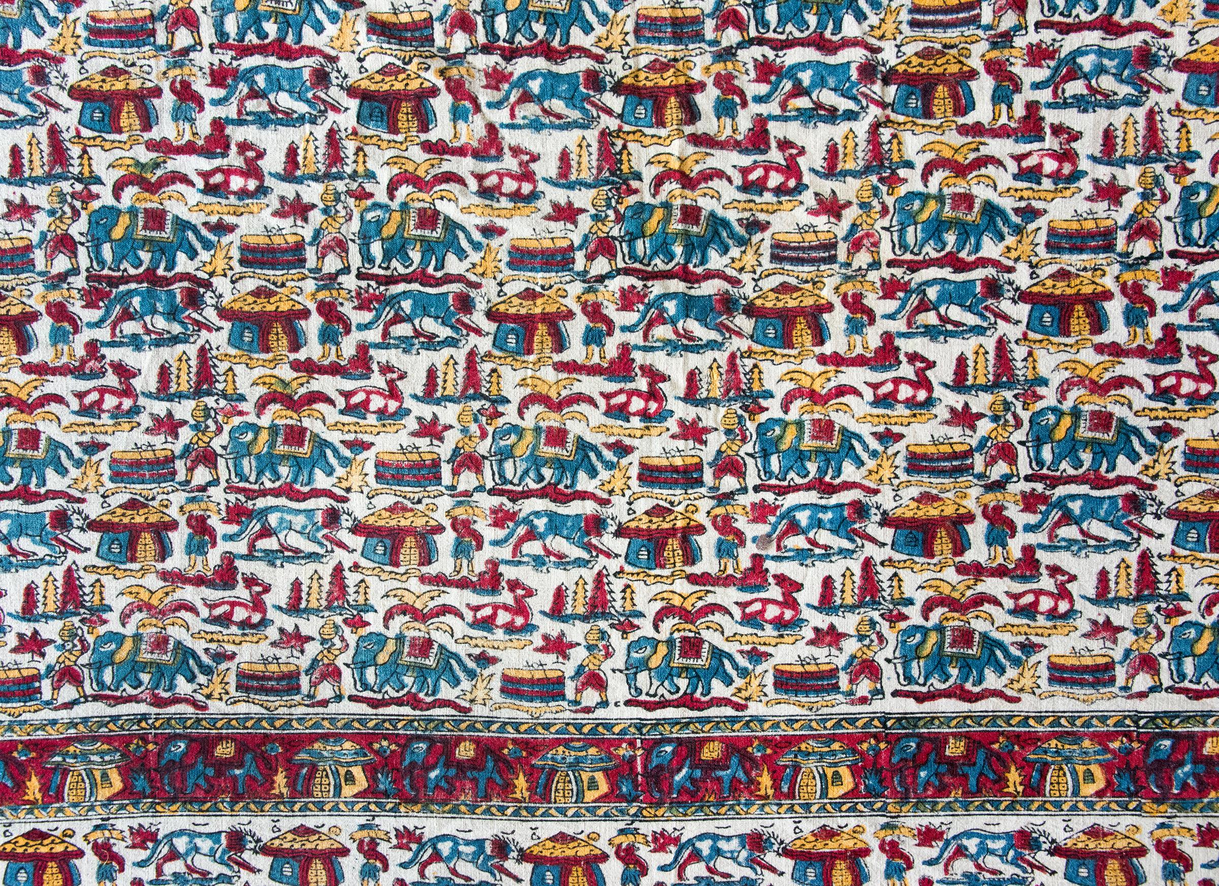 MId-20th Century Indian Block Printed Textile For Sale 5