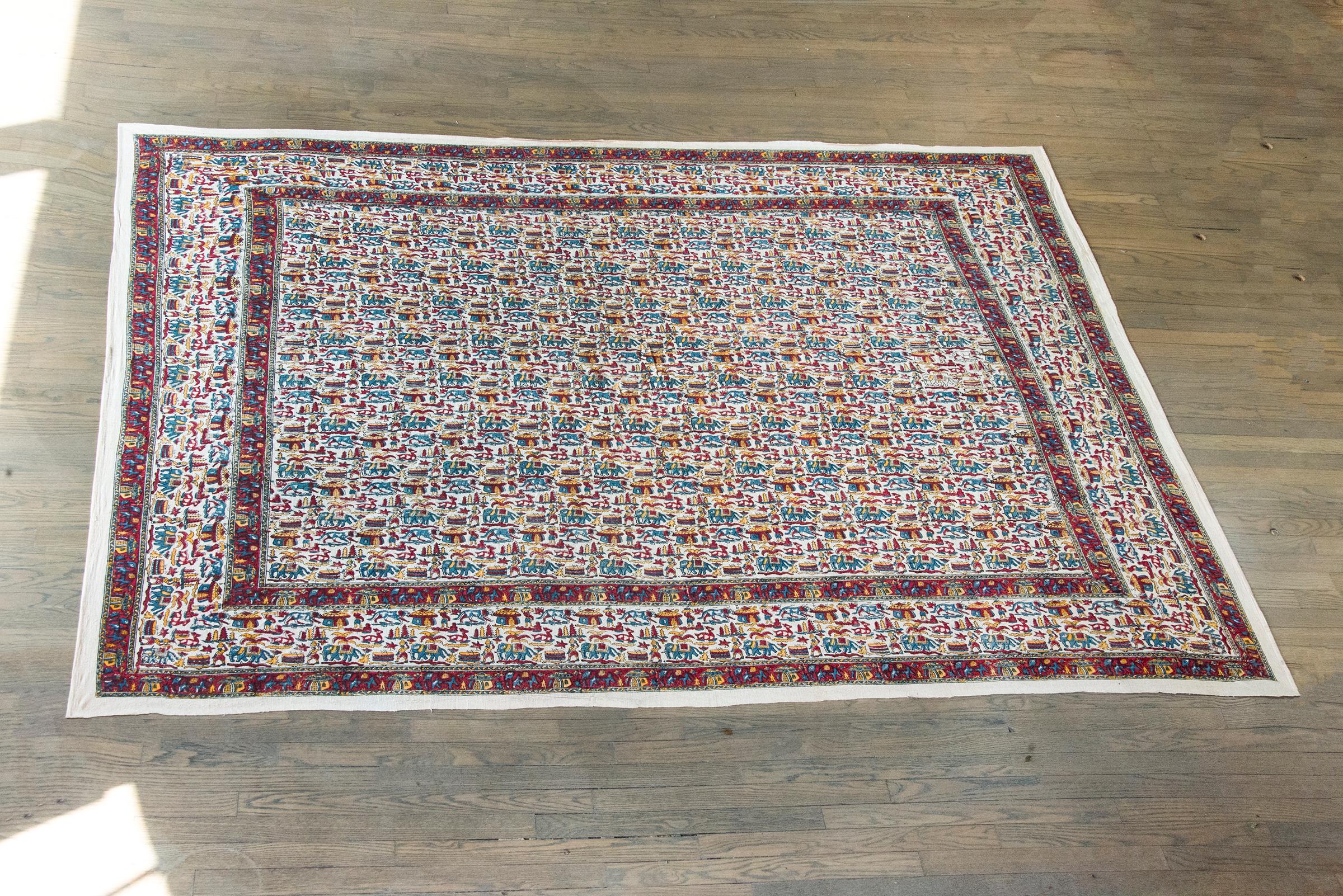MId-20th Century Indian Block Printed Textile For Sale 10