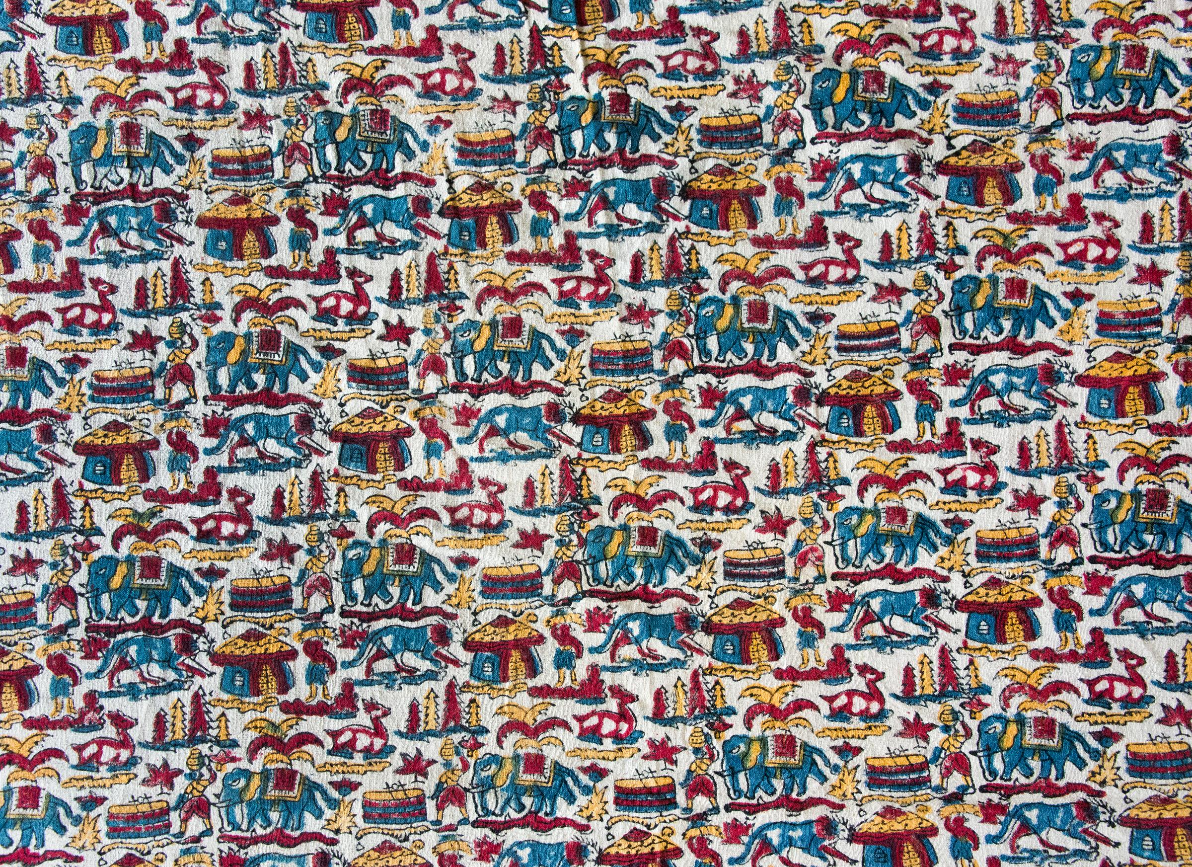 MId-20th Century Indian Block Printed Textile For Sale 3