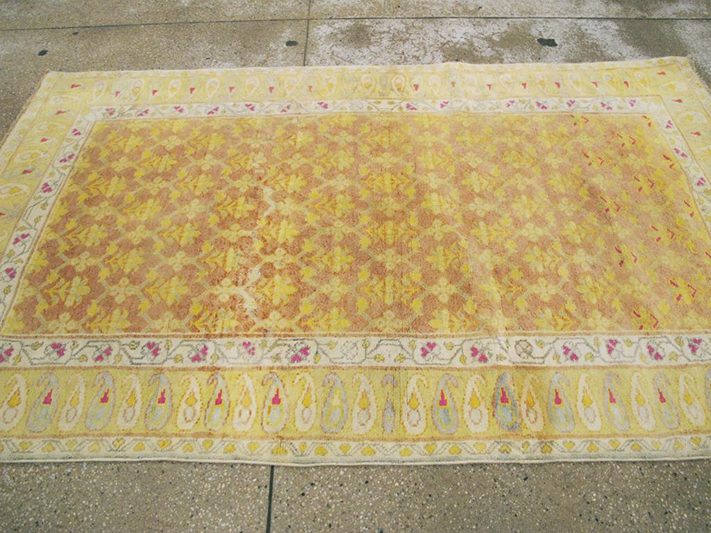 Cotone Tappeto Agra in cotone indiano della metà del XX secolo in vendita