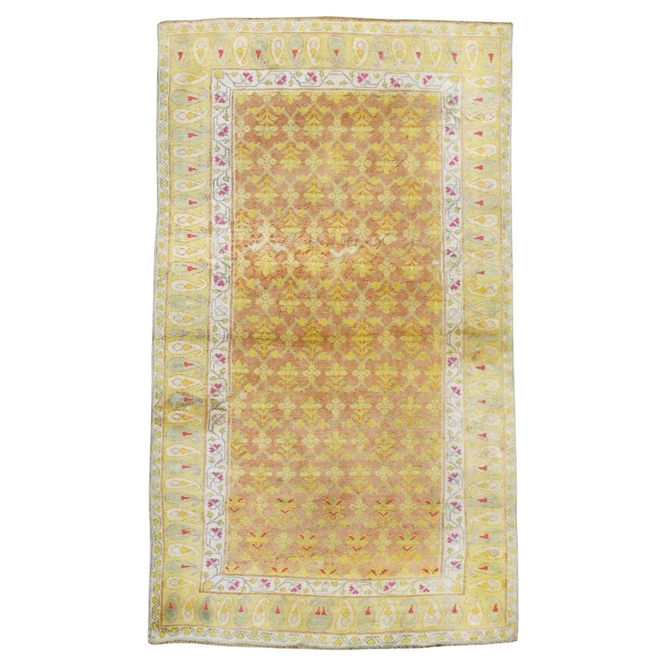 Mid-20th Century Indian Cotton Agra Accent Rug