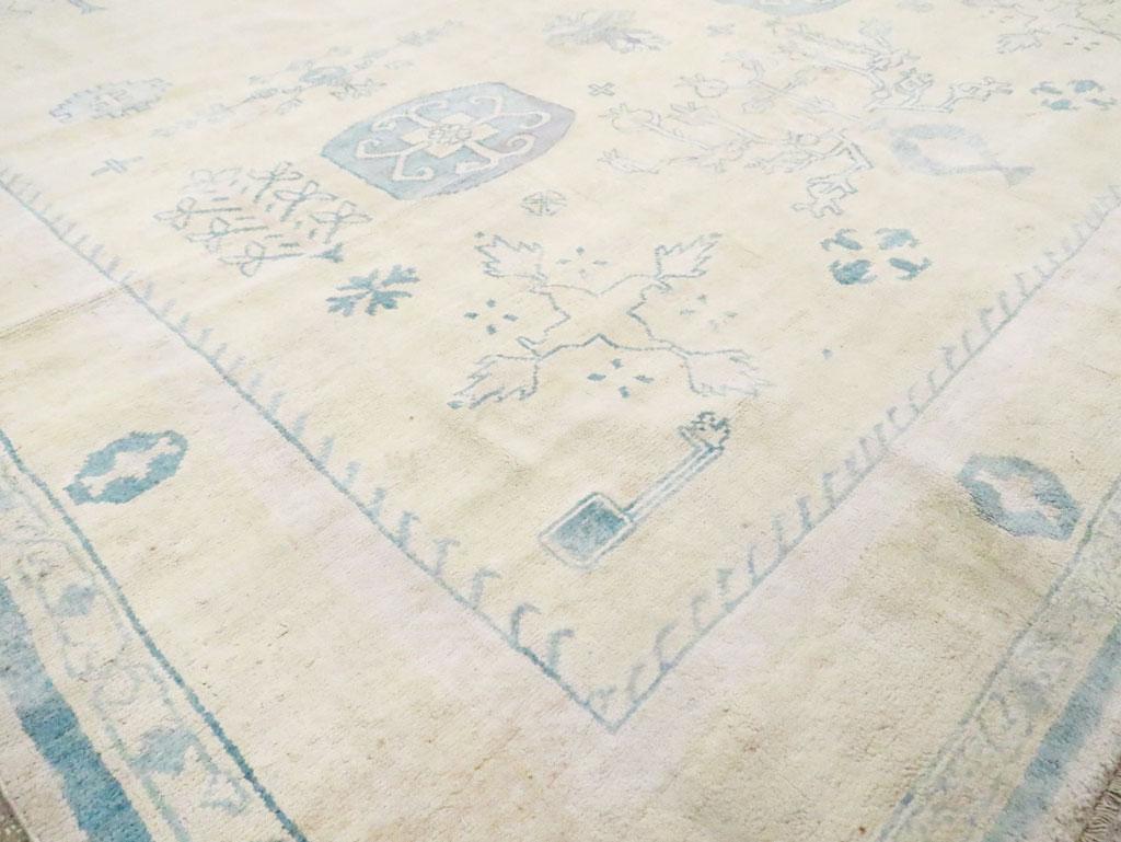 Cotone Tappeto Agra in cotone indiano della metà del XX secolo in vendita