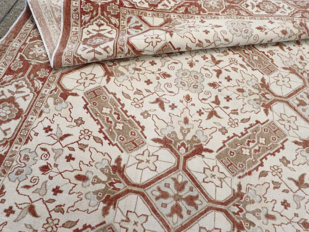 Tappeto Agra in cotone indiano della metà del XX secolo, di dimensioni ridotte, per una stanza in vendita 2