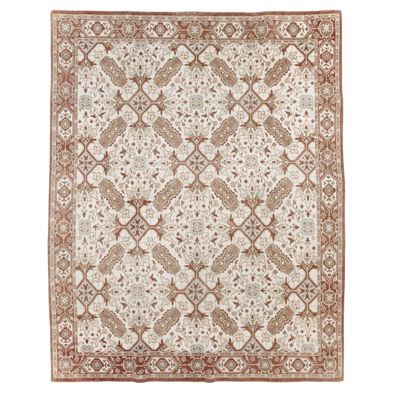 Mid-20th Century Indian Cotton Agra Small Room Size Carpet