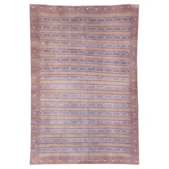 Moquette indienne du milieu du 20e siècle, Dhurrie, tissage plat, grande pièce
