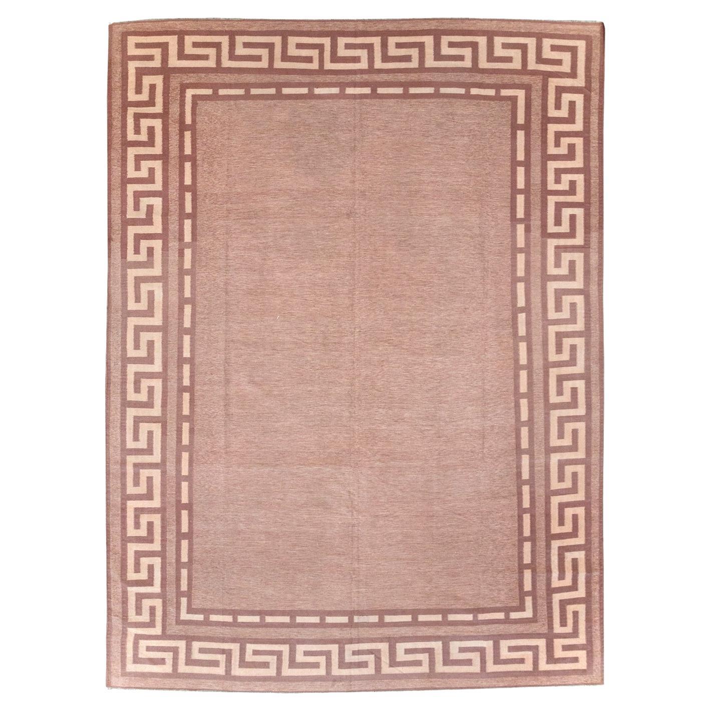Mid-20th Century Indian Flatweave Dhurrie Room Size Carpet