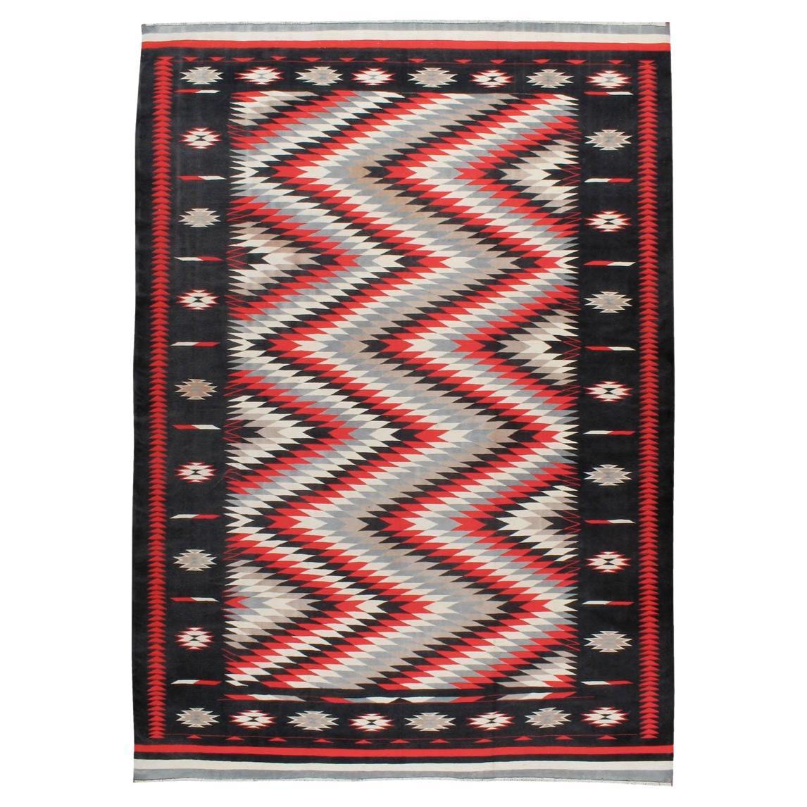 Mid-20th Century Indian Flatweave Dhurrie Room Size Carpet