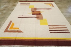 Mid-20th Century Indian Flatweave Dhurrie Room Size Carpet
