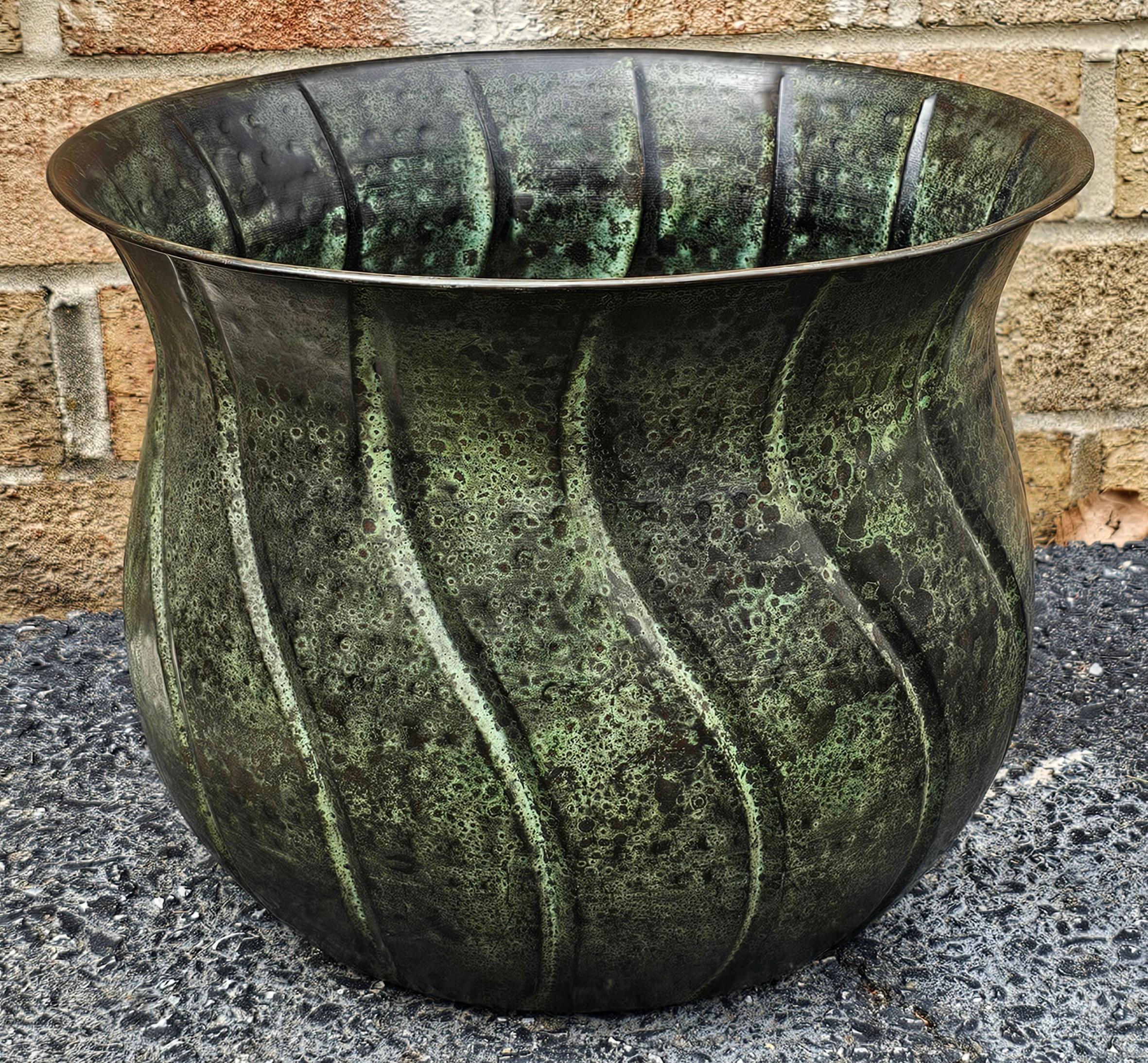 Anglo-Indian Mid-20th Century Indian Patinated Metal Jardiniere For Sale