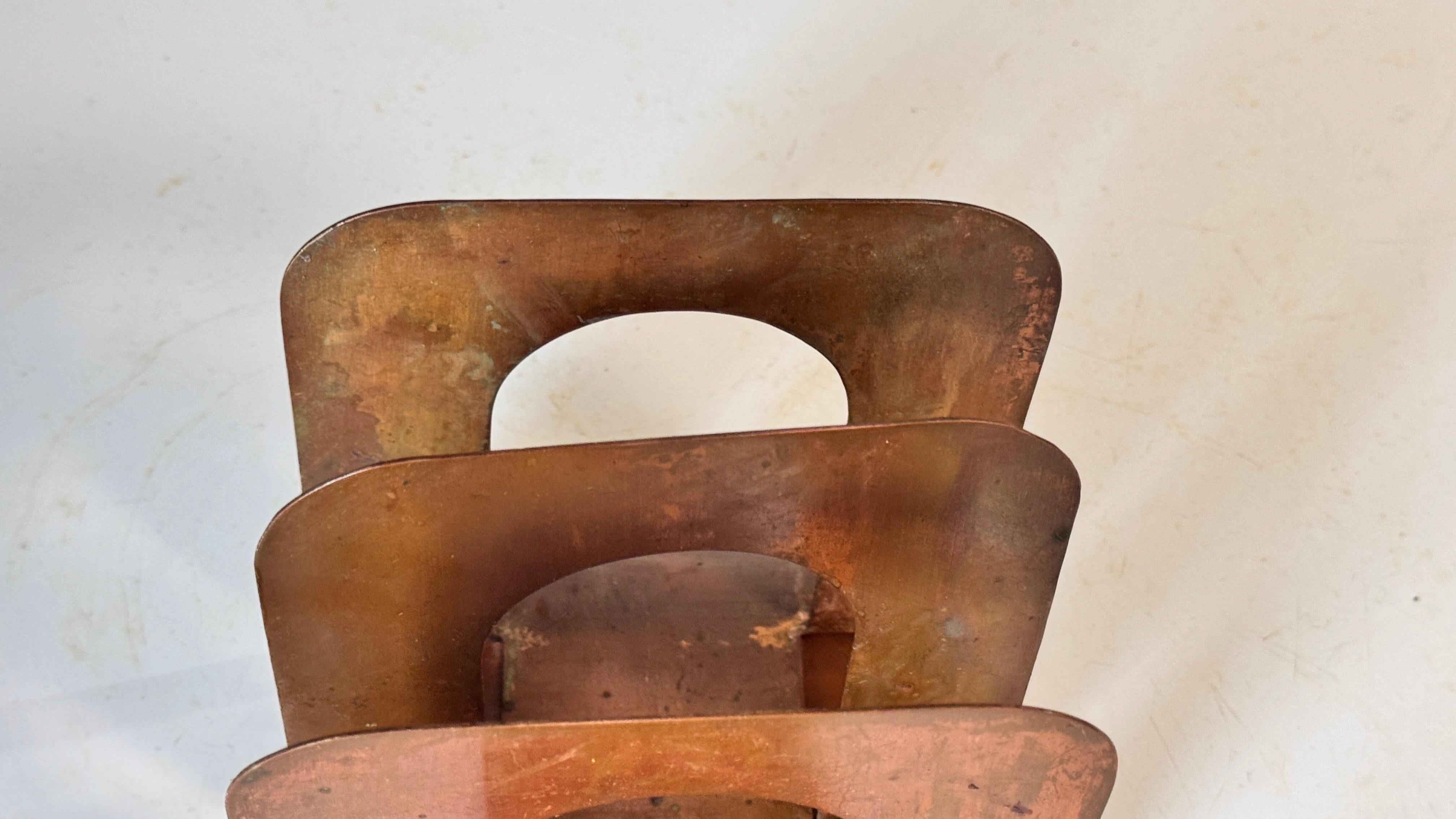 Mid-20th Century Industrial Metal Letter Holder, Rust Patina, Modular  Design For Sale 3