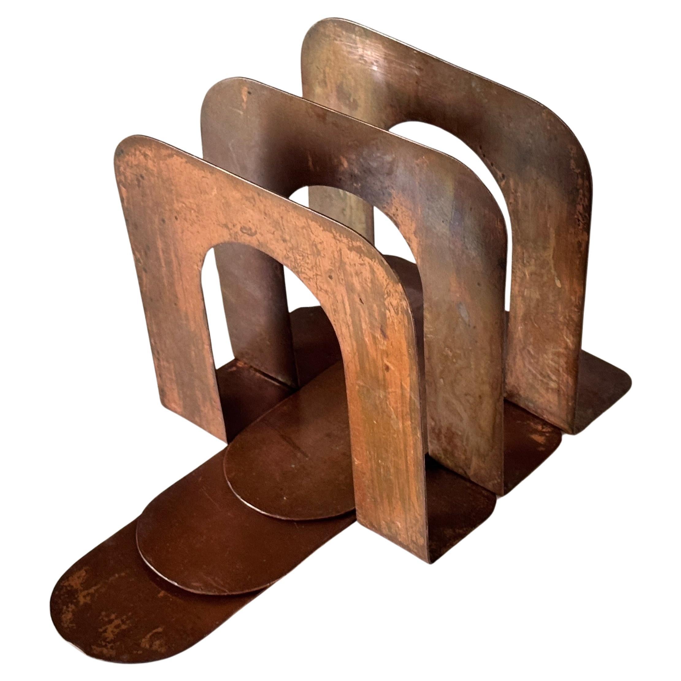 Mid-20th Century Industrial Metal Letter Holder, Rust Patina, Modular  Design For Sale