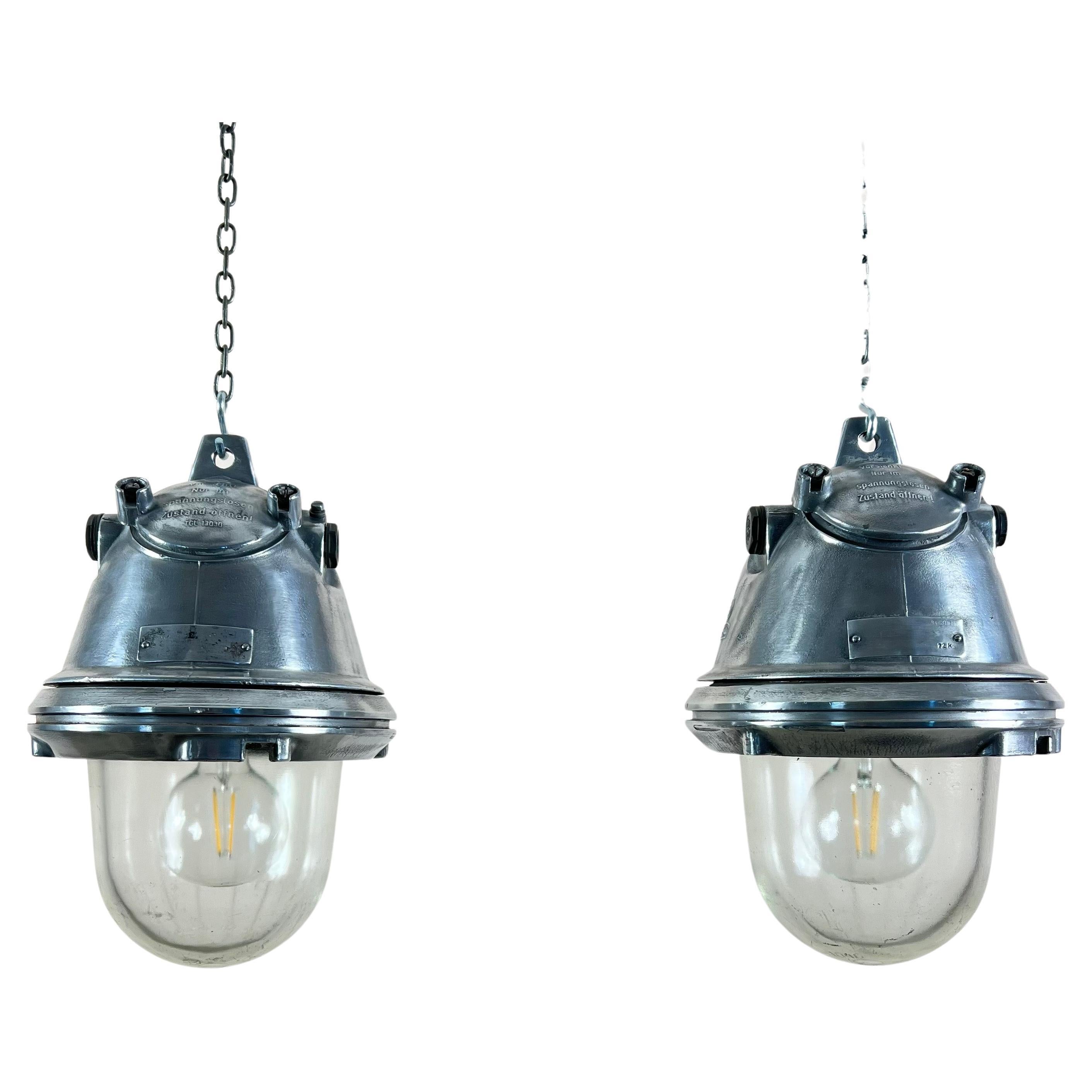 Mid 20th Century Industrial Salvaged Mine Lights For Sale