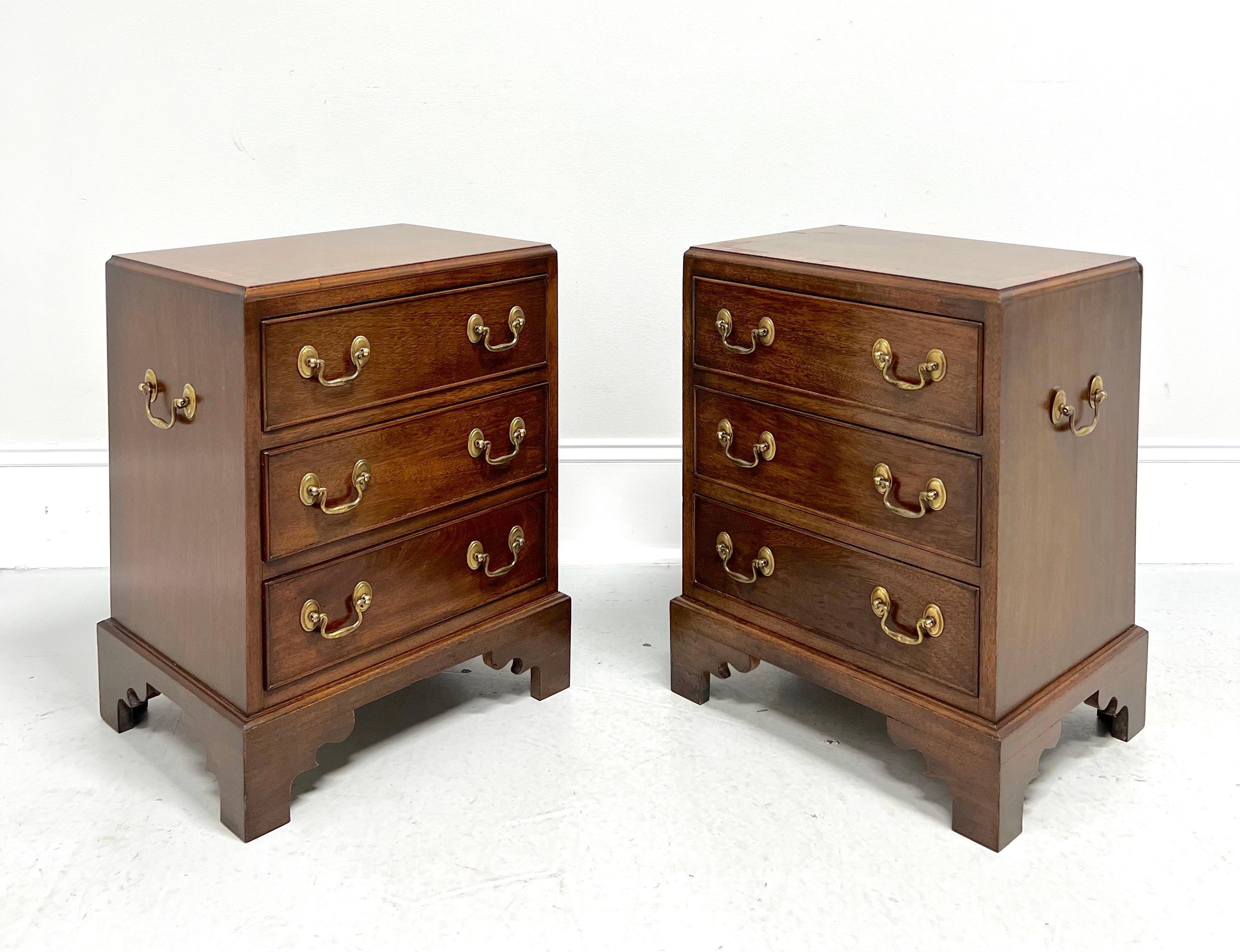 Mid 20th Century Inlaid Banded Mahogany Diminutive Bedside Chests - Pair 2