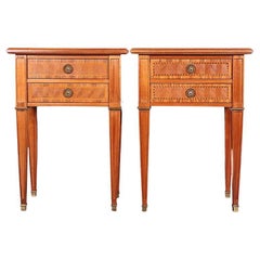 Mid-20th Century Inlaid Italian Nightstands Side Tables