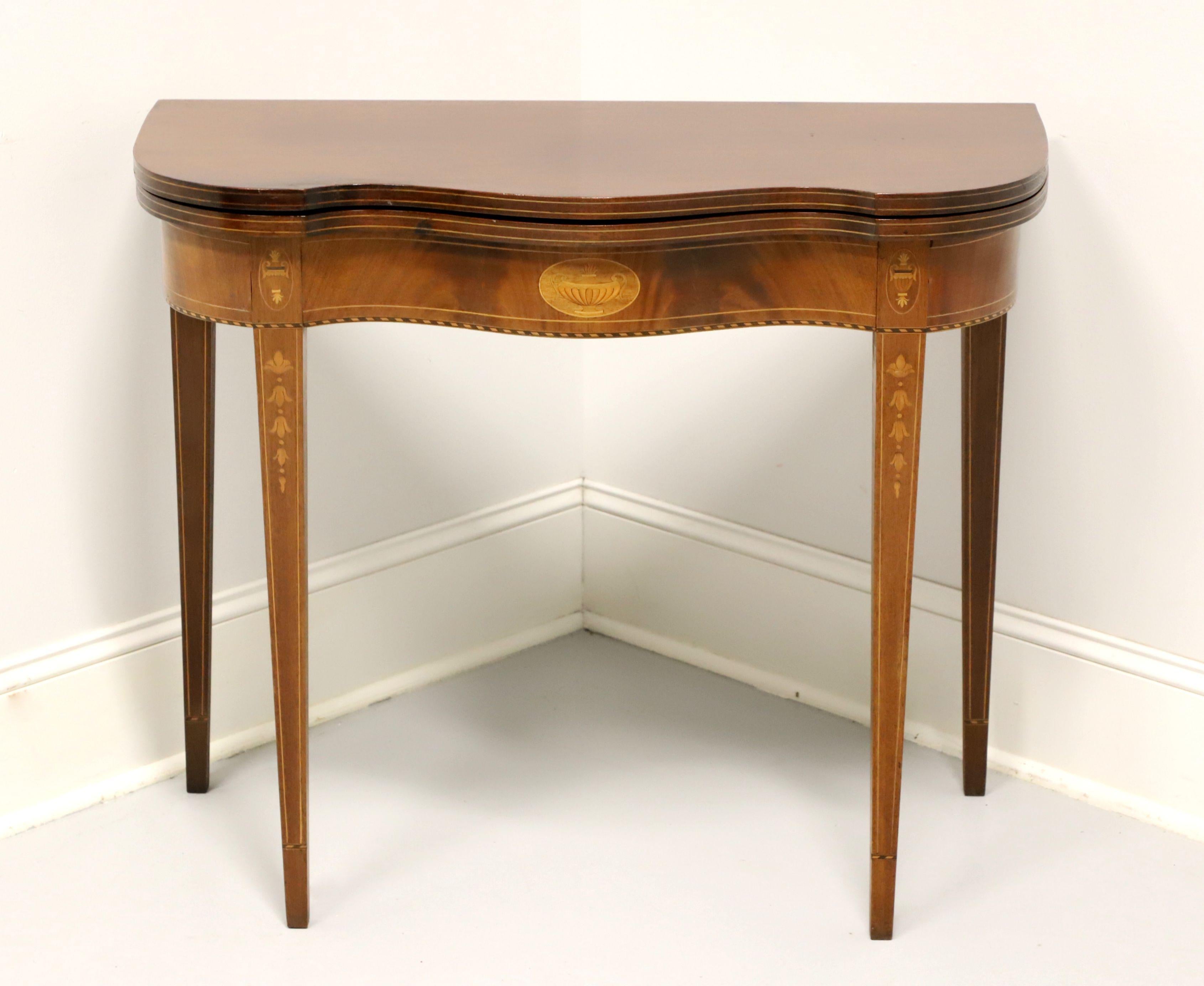 American Mid 20th Century Inlaid Mahogany Federal Gateleg Flip Top Game / Console Table