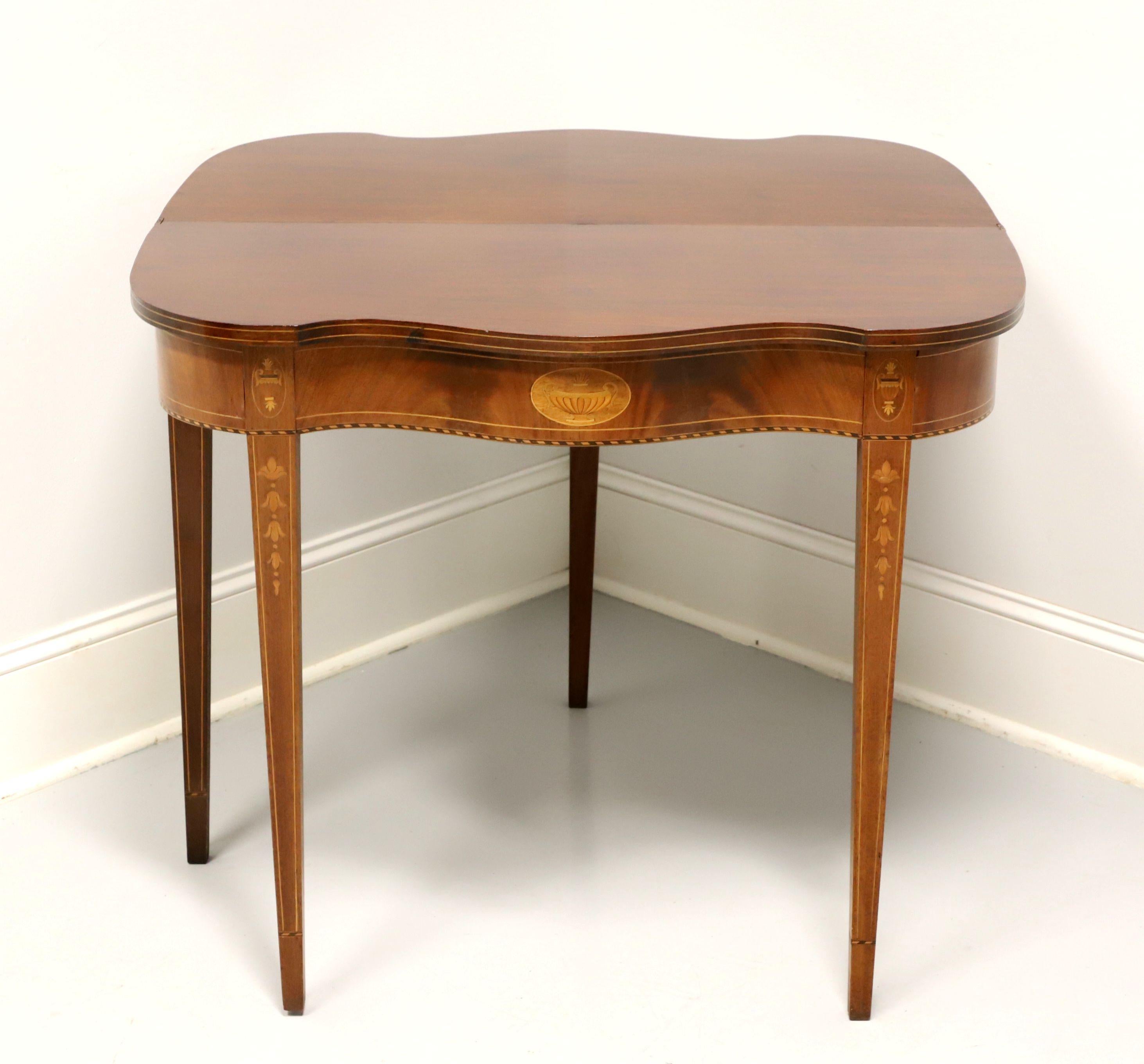 Mid 20th Century Inlaid Mahogany Federal Gateleg Flip Top Game / Console Table 2