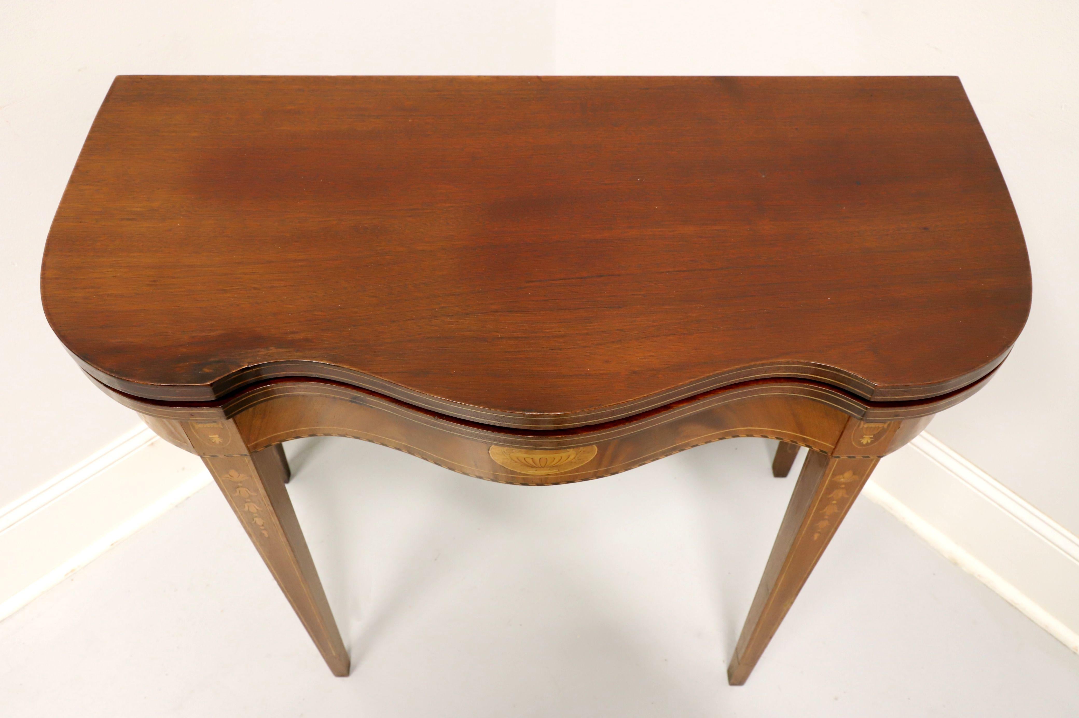 Mid 20th Century Inlaid Mahogany Federal Gateleg Flip Top Game / Console Table 4