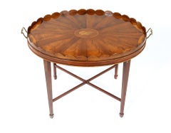 Mid-20th Century Inlaid Mahogany Tray Table