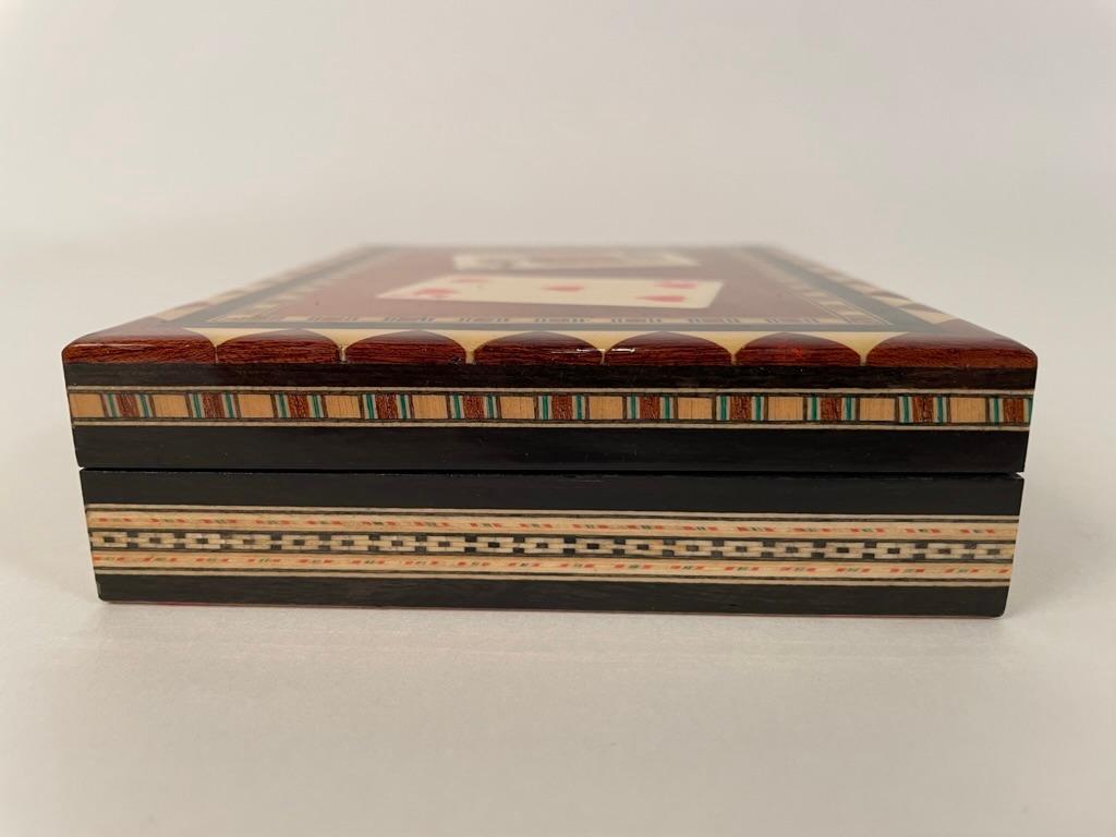 Mid-20th Century Inlaid Moroccan Playing Card Case Box For Sale 3
