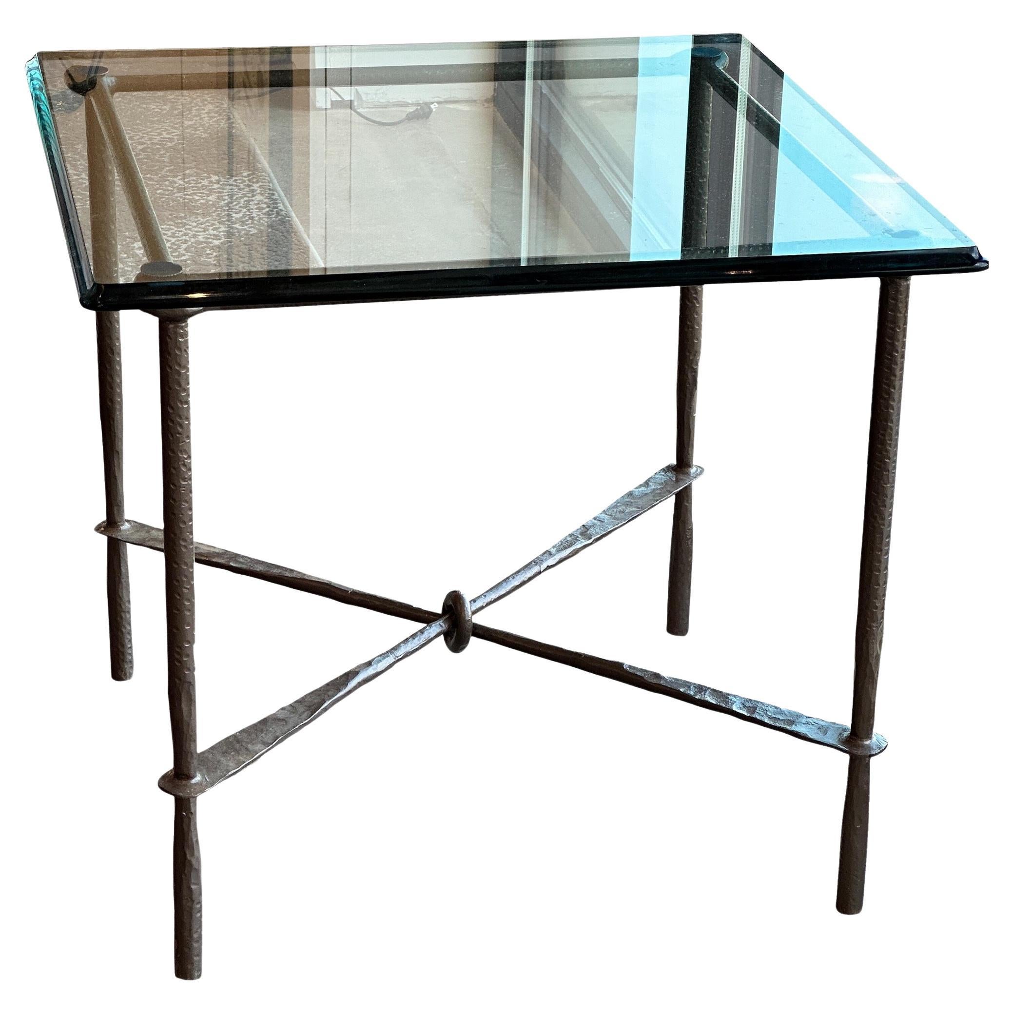 Mid 20th Century Iron and Glass Table