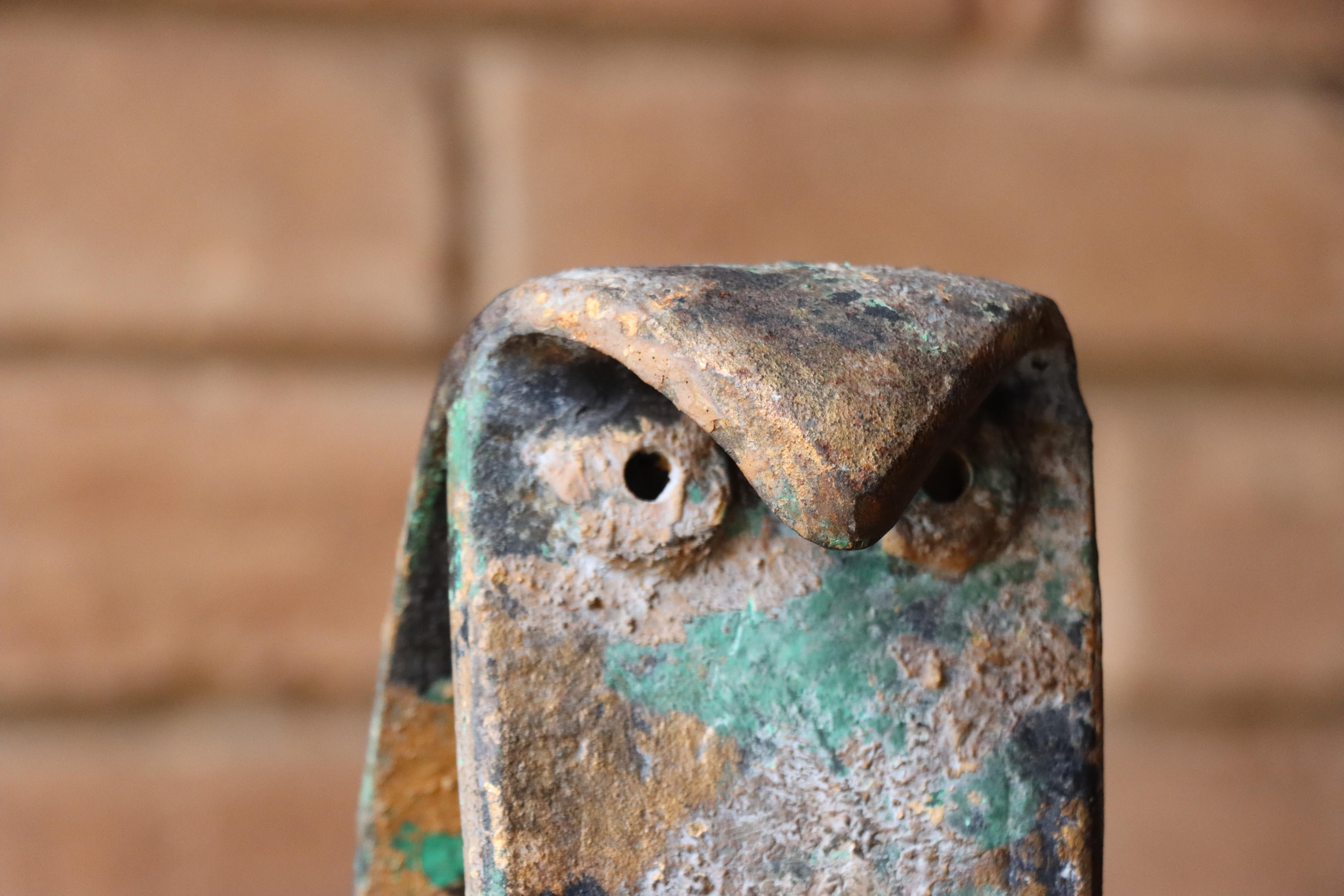 Mid-20th Century Isamu Noguchi Style Japanese Iron Owl Bookends 1