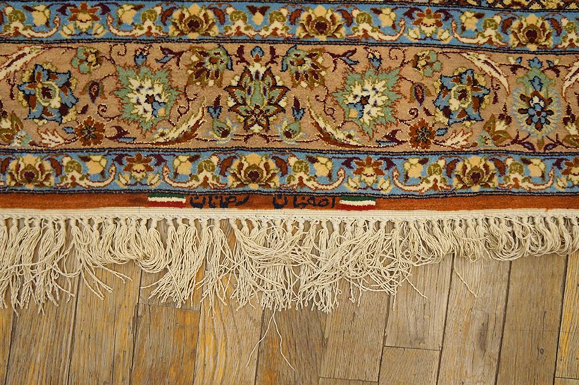 Mid 20th Century Isfahan Carpet with Silk Highlights ( 3'8