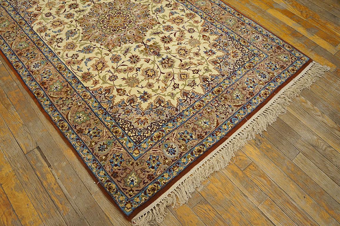 Mid 20th Century Isfahan Carpet with Silk Highlights ( 3'8