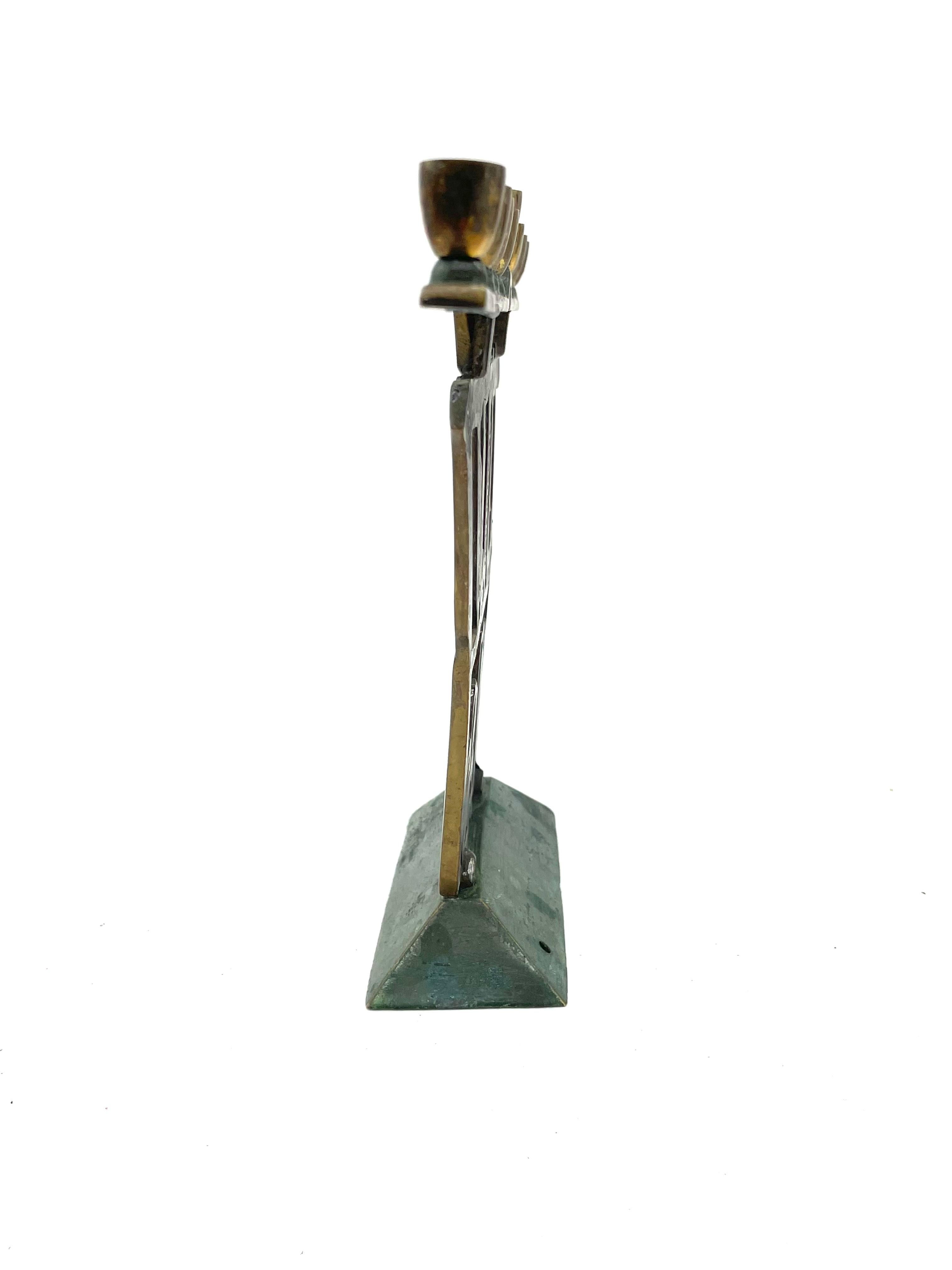 Mid-20th Century Israeli Brass Hanukkah Lamp For Sale 2