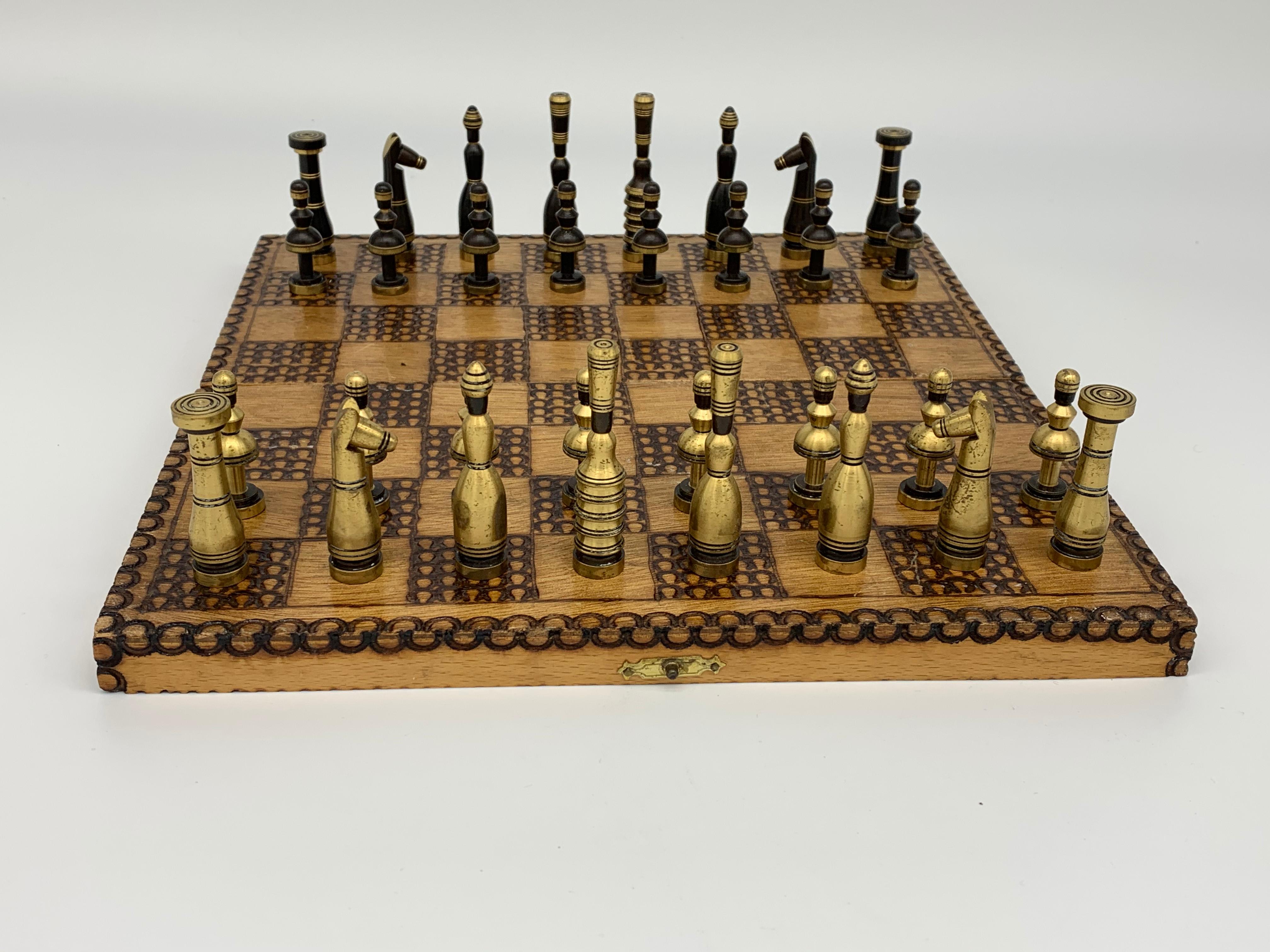 Mid-20th Century Israeli Chess Set by Hans Teppich 1