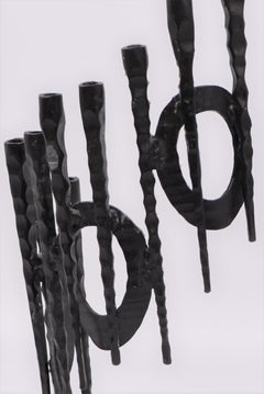 Mid-20th Century Israeli Iron Hanukkah Lamp by David Palombo