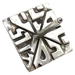 Vintage Mid-20th Century Israeli Silver Hanukkah Dreidel