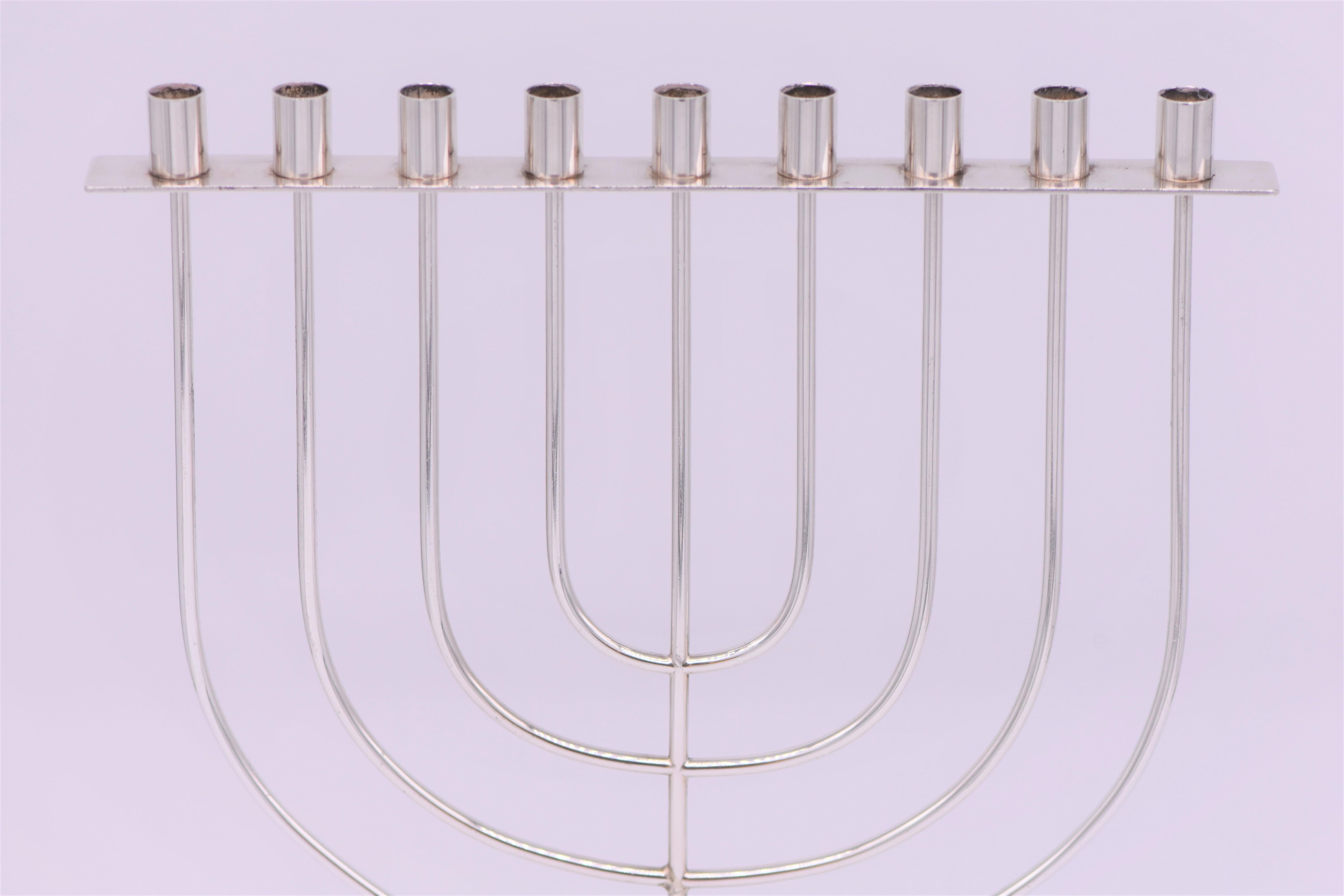 Hand-Crafted Mid-20th Century Israeli Silver Hanukkah Lamp by David Heinz Gumbel