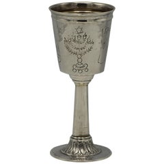 Mid-20th Century Israeli Silver Kiddush Goblet by Moshe Smilovici