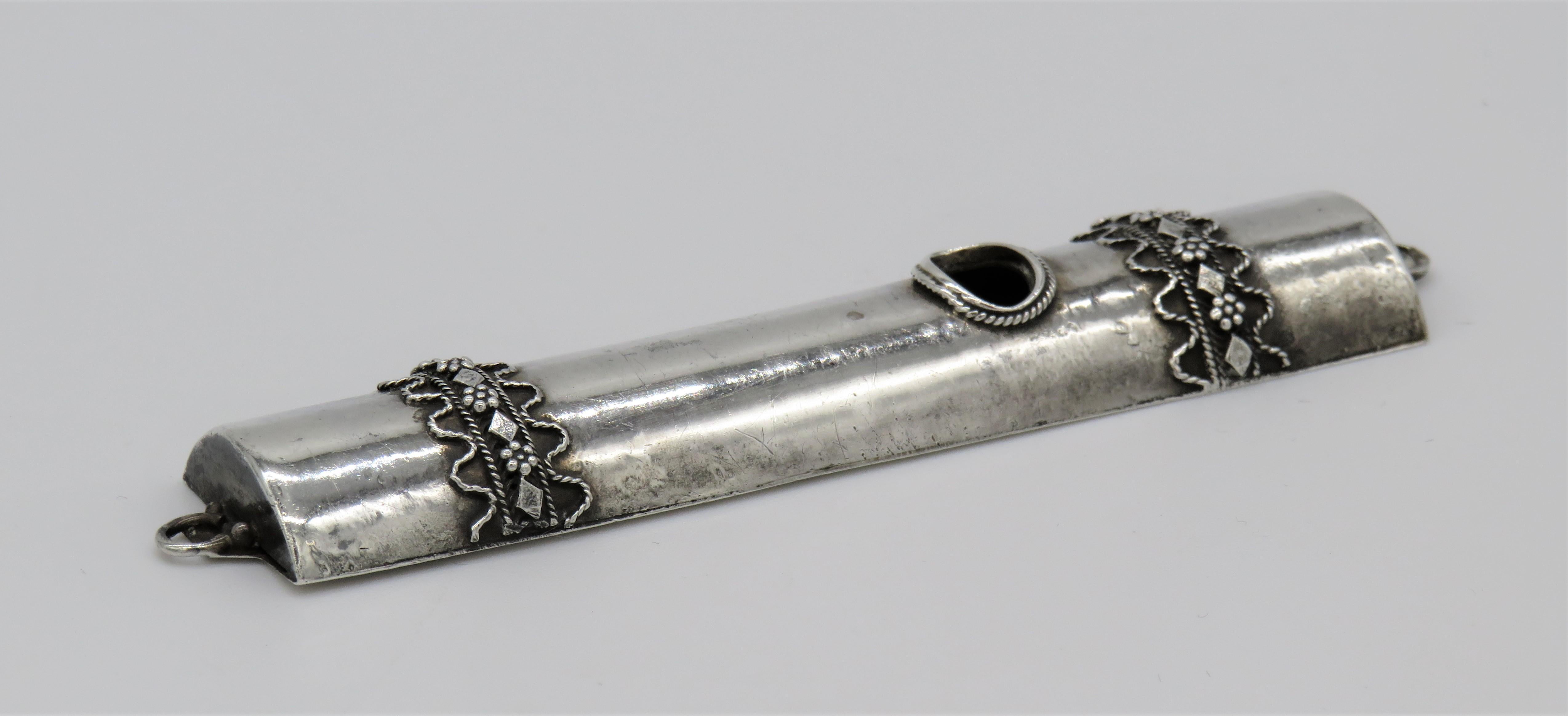 Mid-20th Century Israeli Silver Mezuzah In Excellent Condition In New York, NY