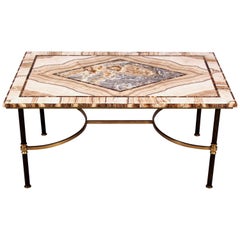 Mitte des 20. Jahrhunderts Italienischer Alabaster-Marmor-Couchtisch