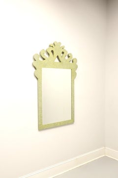 Mid 20th Century Italian Art Deco Green Speckled Beveled Wall Mirror