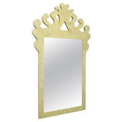 Mid 20th Century Italian Art Deco Green Speckled Beveled Wall Mirror
